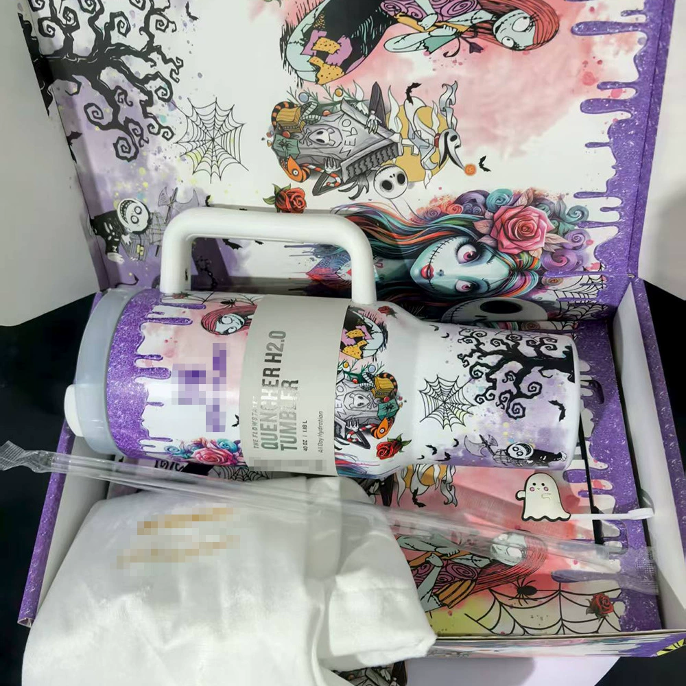 2025 MEGA SALE OFF Glow-in-the-dark Sally x Jack Skellington 40oz Tumbler - Image 6